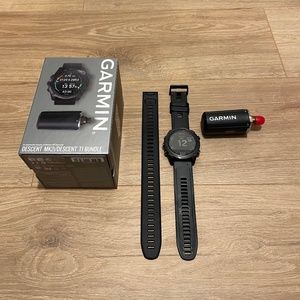 Garmin Descent™ Mk2i/Descent T1 Bundle,Titanium Carbon DLC, Black Silicone Band